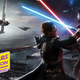 Promo art of Star Wars Jedi: Fallen Order, featuring Cal Kestis fighting the Second Sister.